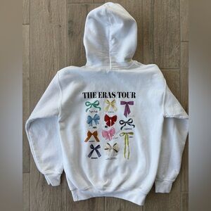 Gildan White Girls Hoodie Bow Graphics Featuring Taylor Swift’s Albums Size Med